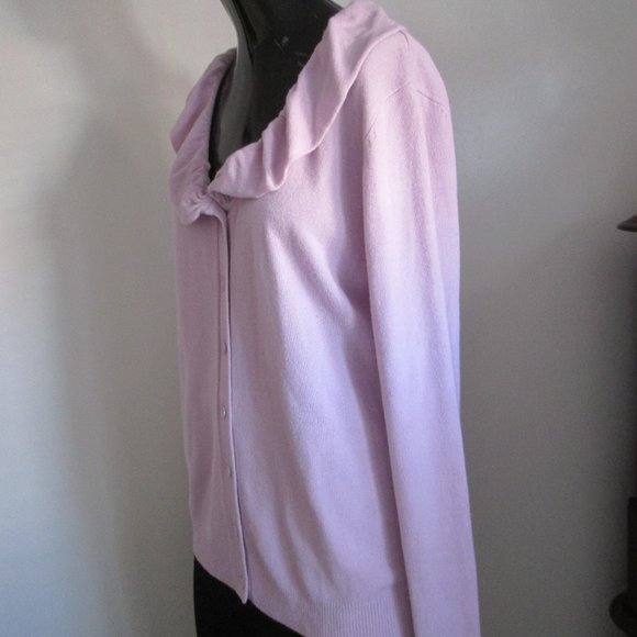 Taylor Marcs soft lilac ruffle neck cardigan - Picture 4 of 7